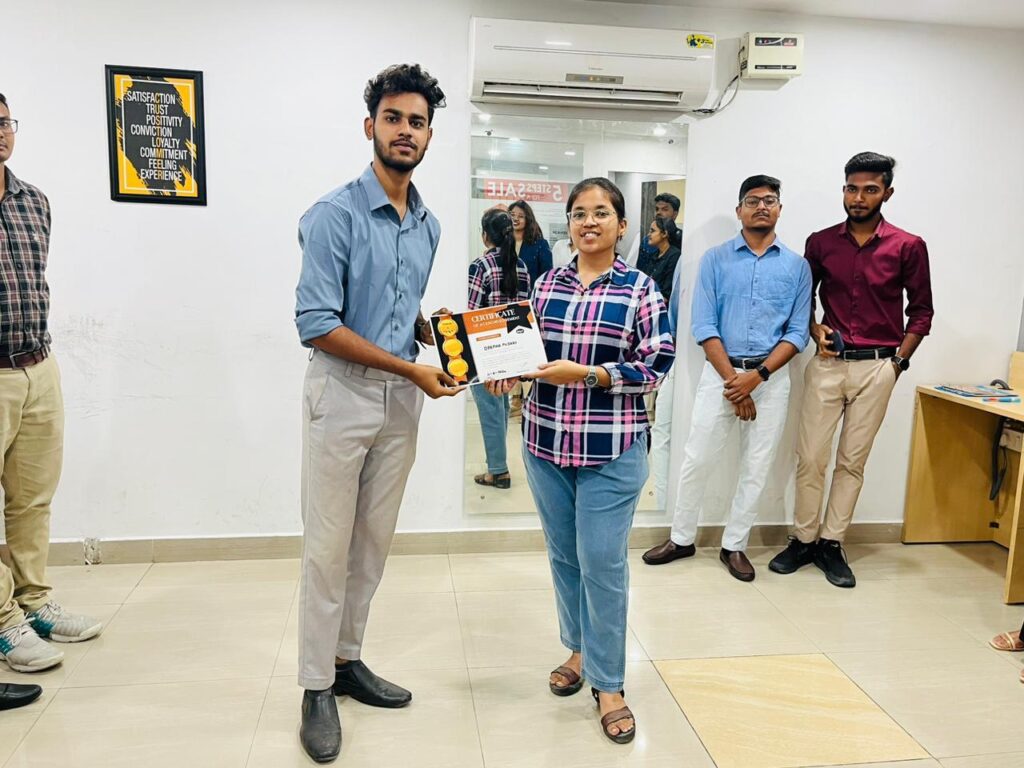 Student receiving certificate